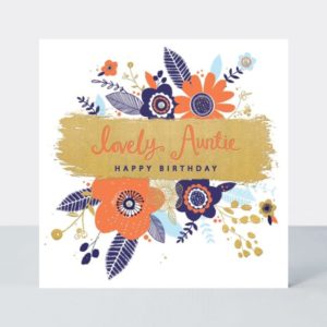 INDIGO DREAMS – LOVELY AUNTIE GOLD FOIL AND FLORAL
