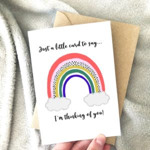 Thinking of you, Keep in touch, rainbow card
