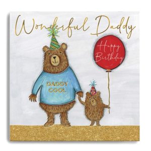 Wonderful Daddy Happy Birthday - Two Bears with Balloon