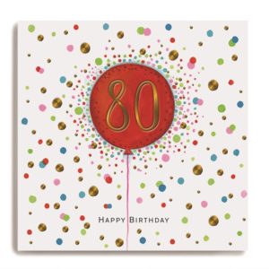 Large red balloon - 80 Happy Birthday