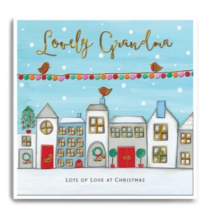 Row of houses with birds on lights - Lovely Grandma