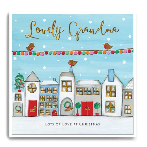 Row of houses with birds on lights - Lovely Grandma