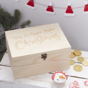 Wooden Christmas Eve Keepsake Box - Santa & Friends