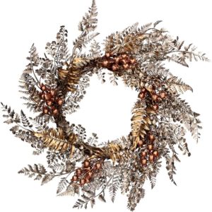 Pewter/Copper Leaf/Berry Christmas Wreath by Gisela Graham
