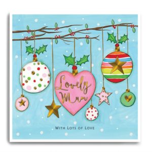 Mixed hanging Baubles - Lovely Mum, with lots of love