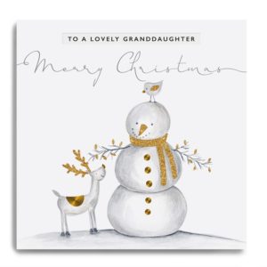 Snowman with Reindeer - To a Lovely Granddaughter Merry Christmas