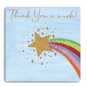 Thank You So Much - Gold Star with Rainbow