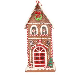 Resin LED Orn 38cm - Gingerbread House