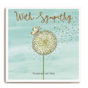 With Sympathy - Dandelion Clock with Butterfly