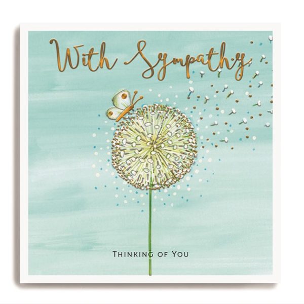 With Sympathy - Dandelion Clock with Butterfly