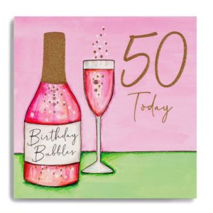 50th Birthday - Pink Champagne Bottle