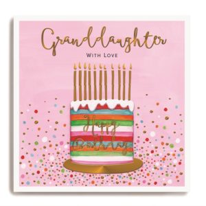 Happy Birthday Granddaughter - Large Stripy Cake