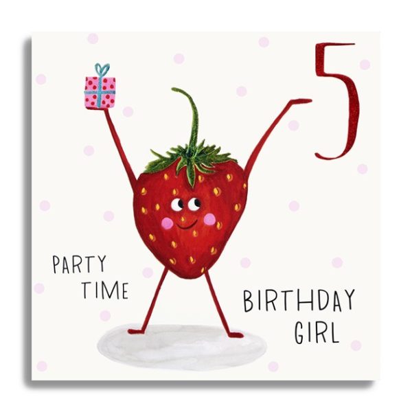 5th Birthday - Strawberry with Present