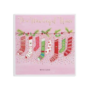 To a Wonderful Niece - A Line of Colourful Stockings