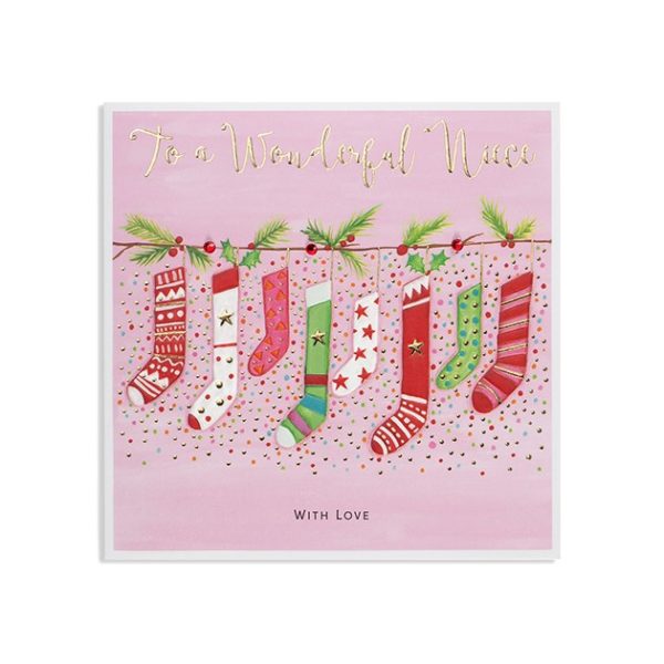 To a Wonderful Niece - A Line of Colourful Stockings