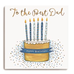 Happy Birthday Dad - Large Cake with Blue Candles