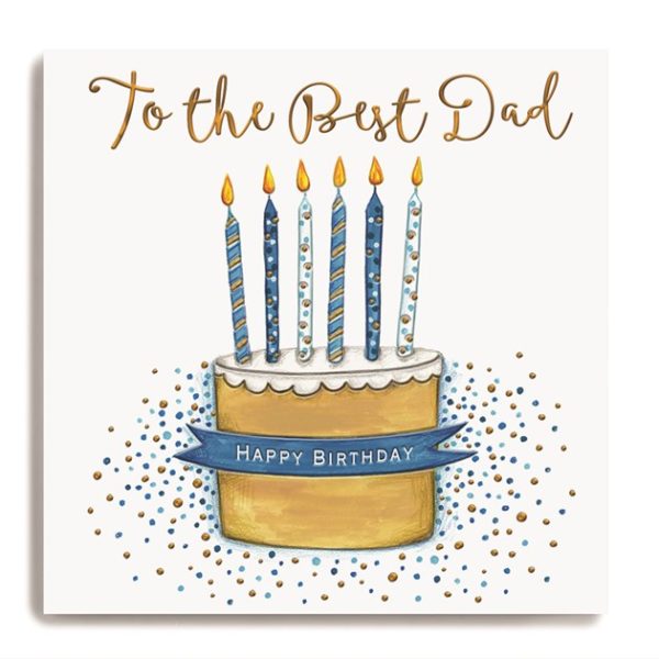 Happy Birthday Dad - Large Cake with Blue Candles