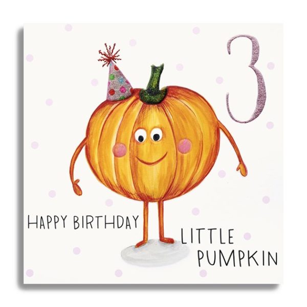 3rd Birthday - Pumpkin with Party Hat