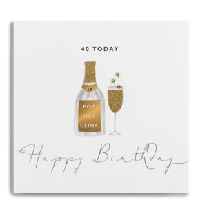 40 Today Happy Birthday Bottle Champagne/Glass