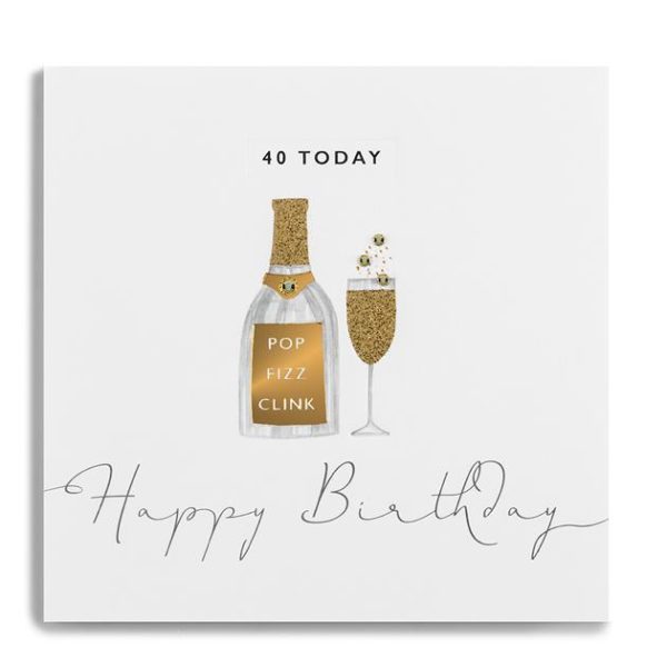 40 Today Happy Birthday Bottle Champagne/Glass