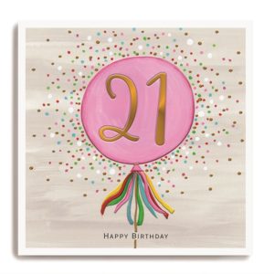 Happy Birthday 21 - Large Pink Balloon