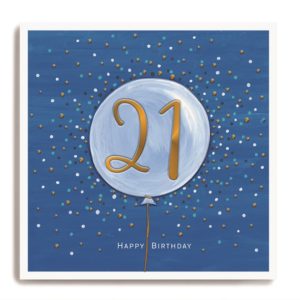 Happy Birthday 21 - Large Blue Balloon